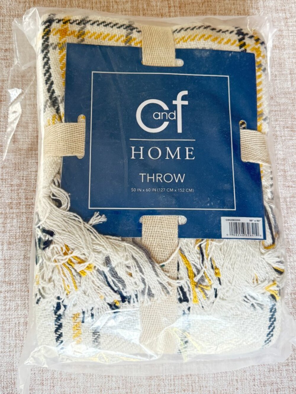 THROW BLANKET C&F Home Honey Bee Plaid 50" x 60"